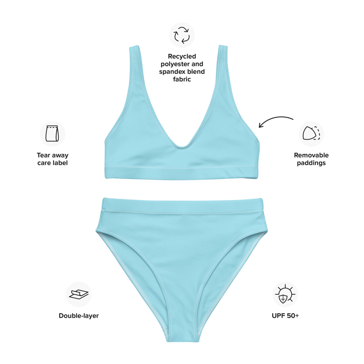 Blizzard Blue Recycled High-Waisted Bikini