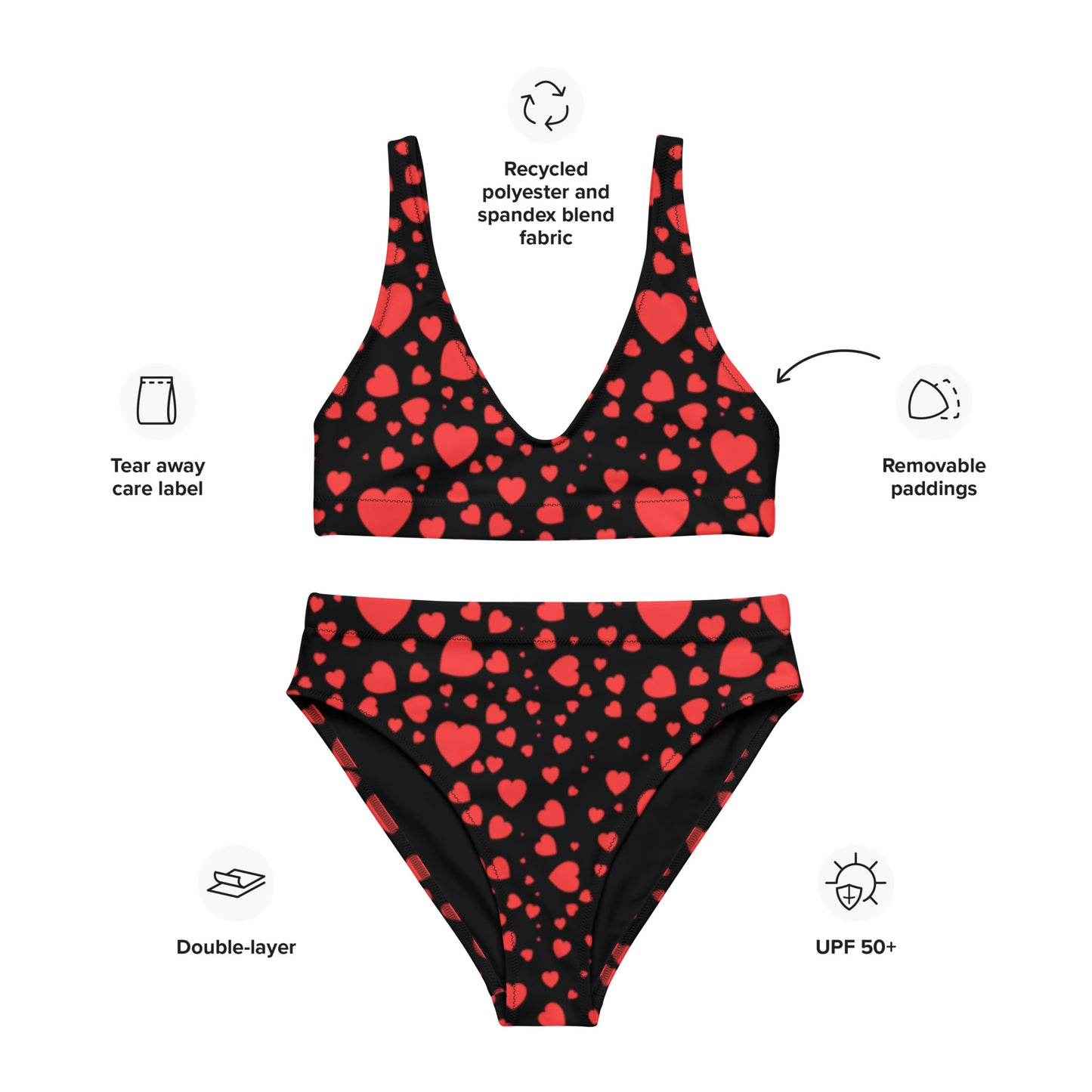 Plenty Hearts Aflutter Recycled High-Waisted Bikini