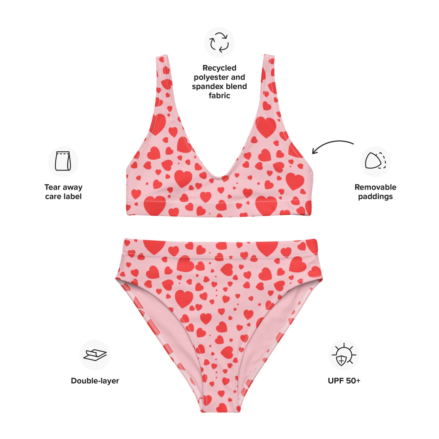 Plenty Hearts Aflutter Recycled High-Waisted Bikini