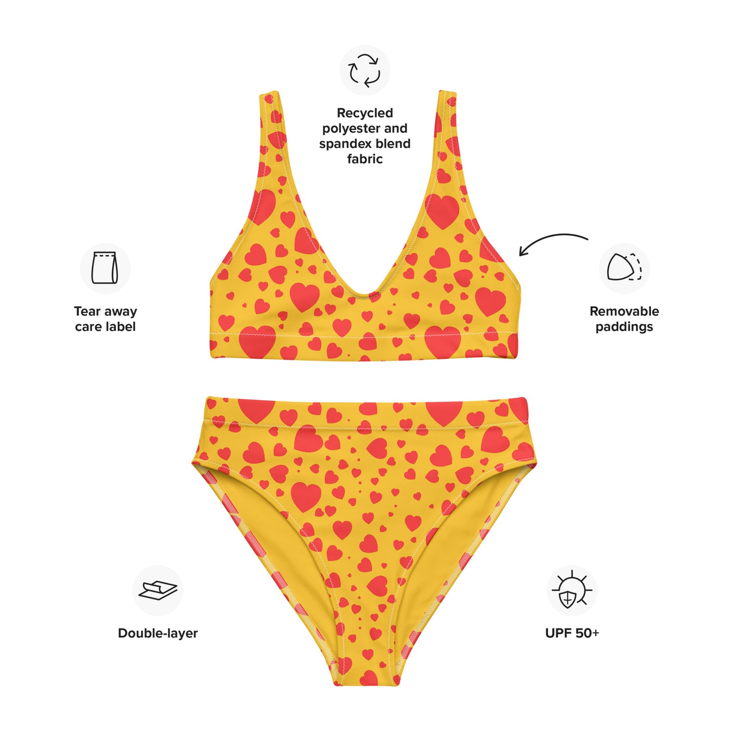 Plenty Hearts Aflutter Recycled High-Waisted Bikini