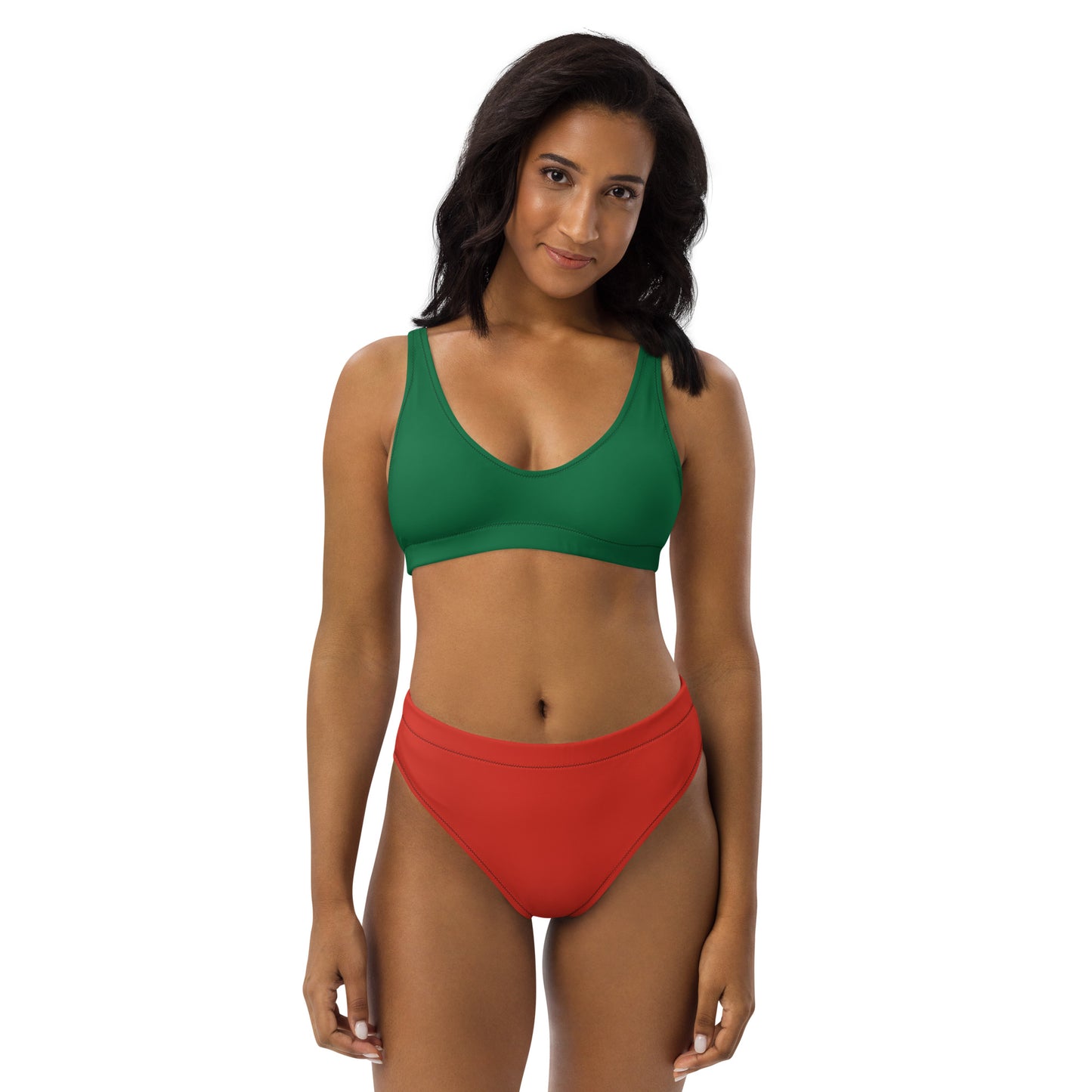 Portugal Flag Colors Duo Recycled High-Waisted Bikini