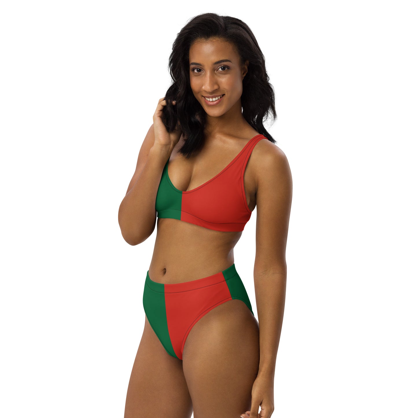 Portugal Flag Colors Duo Recycled High-Waisted Bikini