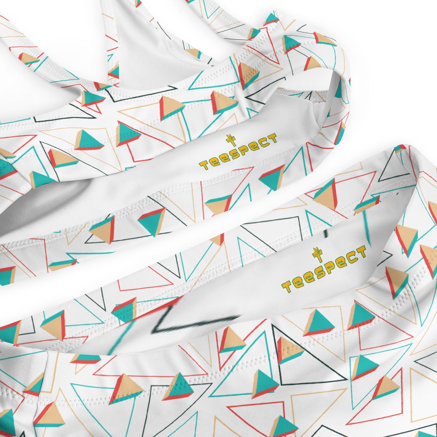 Triangular Candied Recycled High-Waisted Bikini - Multiple Colors
