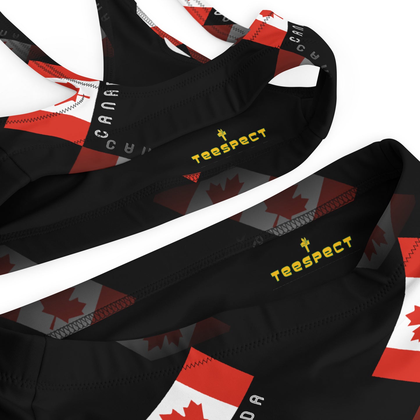Elegant Maple Leaf Canada Recycled High-Waisted Bikini