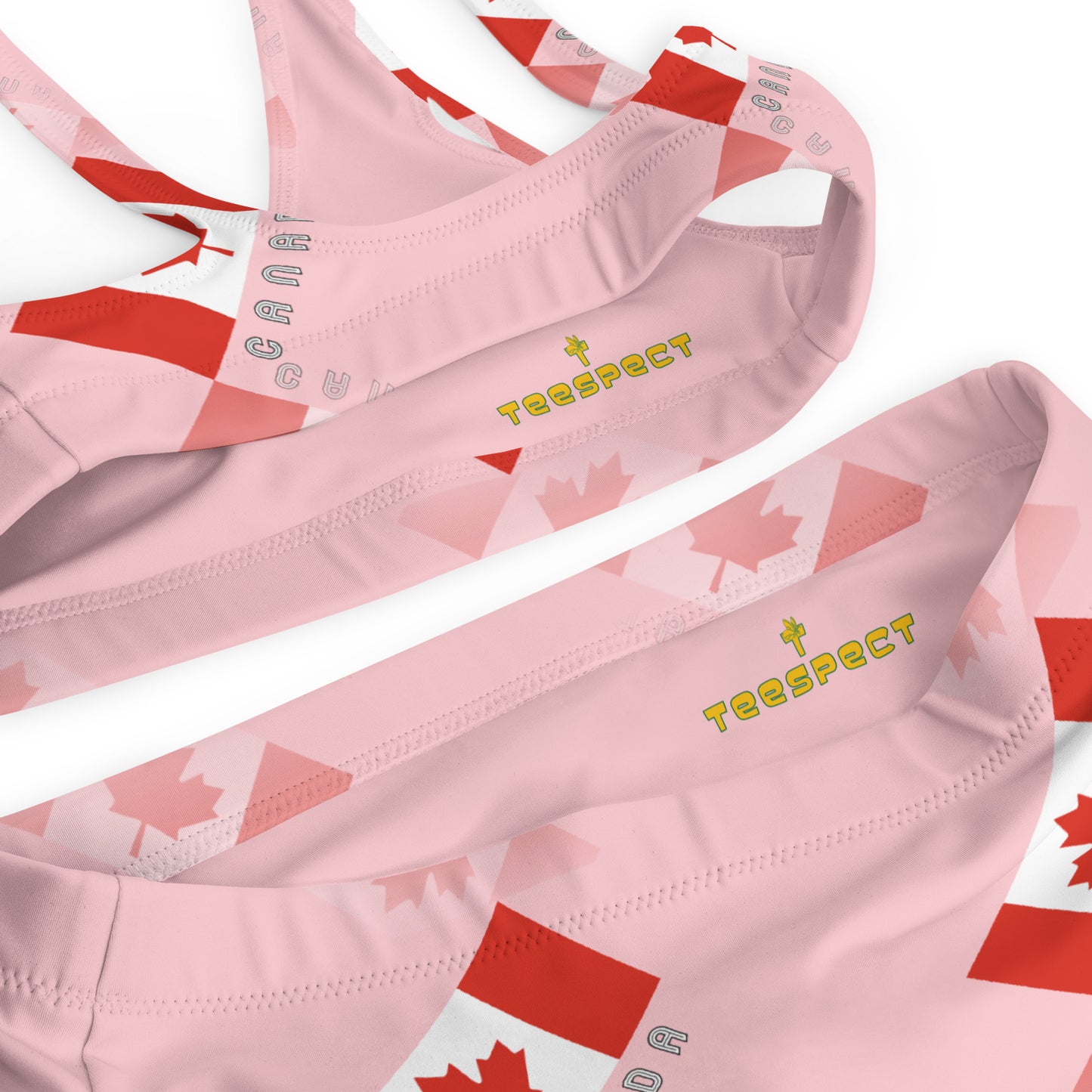 Elegant Maple Leaf Canada Recycled High-Waisted Bikini