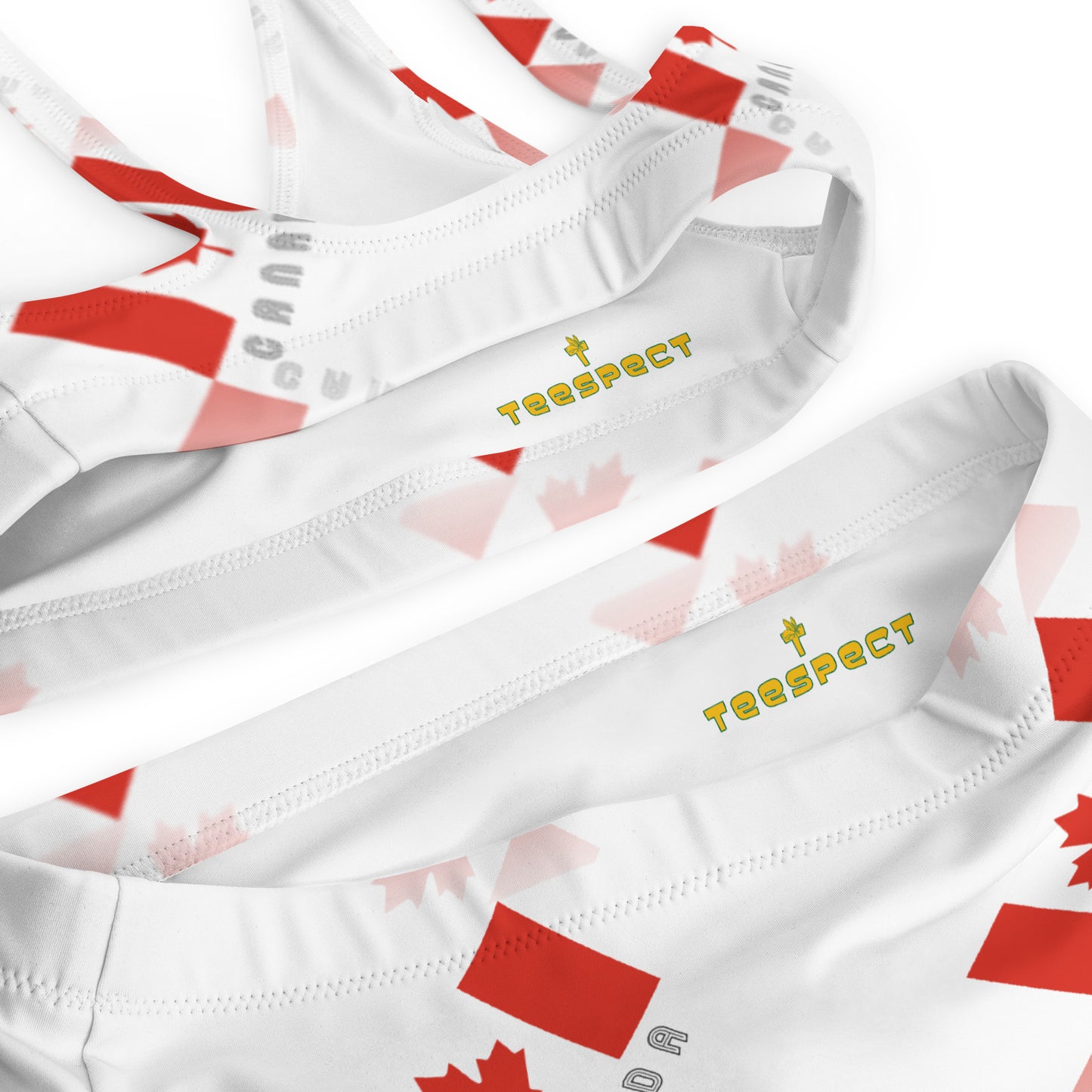 Elegant Maple Leaf Canada Recycled High-Waisted Bikini