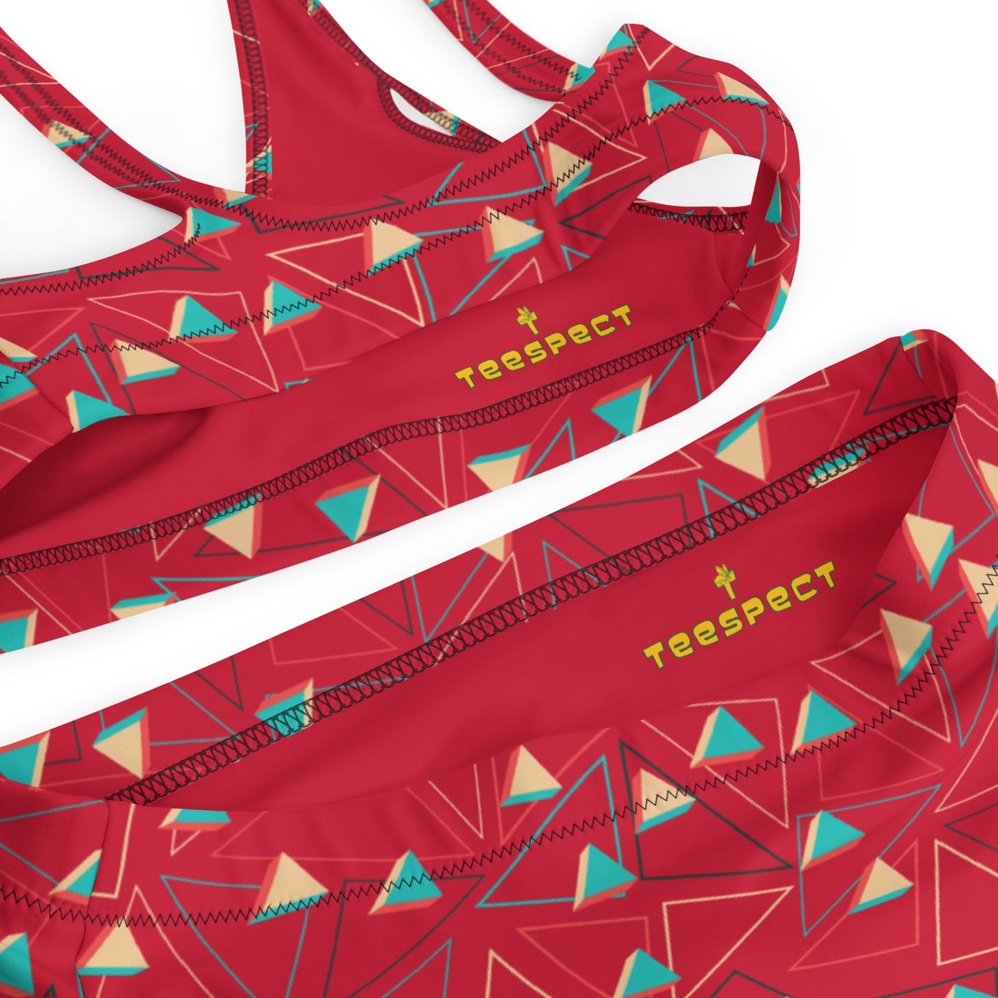 Triangular Candied Recycled High-Waisted Bikini - Multiple Colors