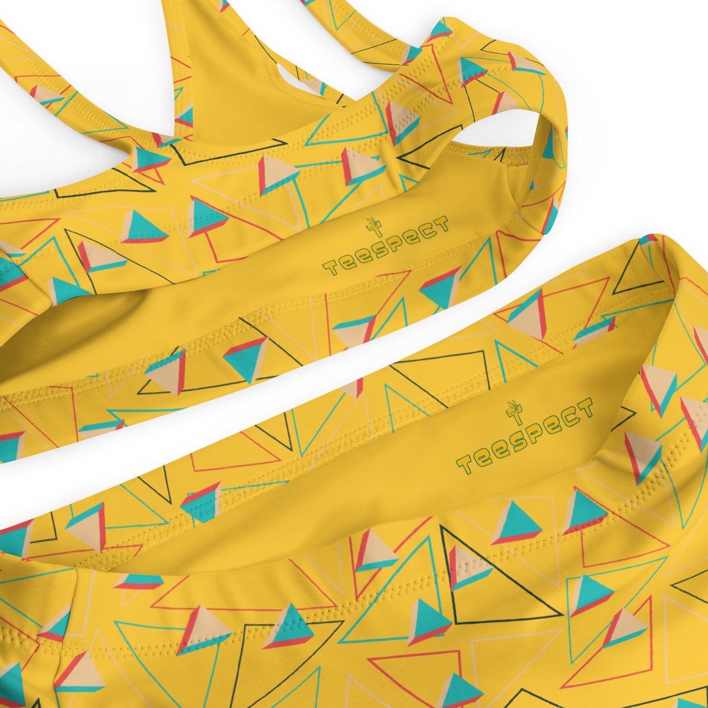 Triangular Candied Recycled High-Waisted Bikini - Multiple Colors