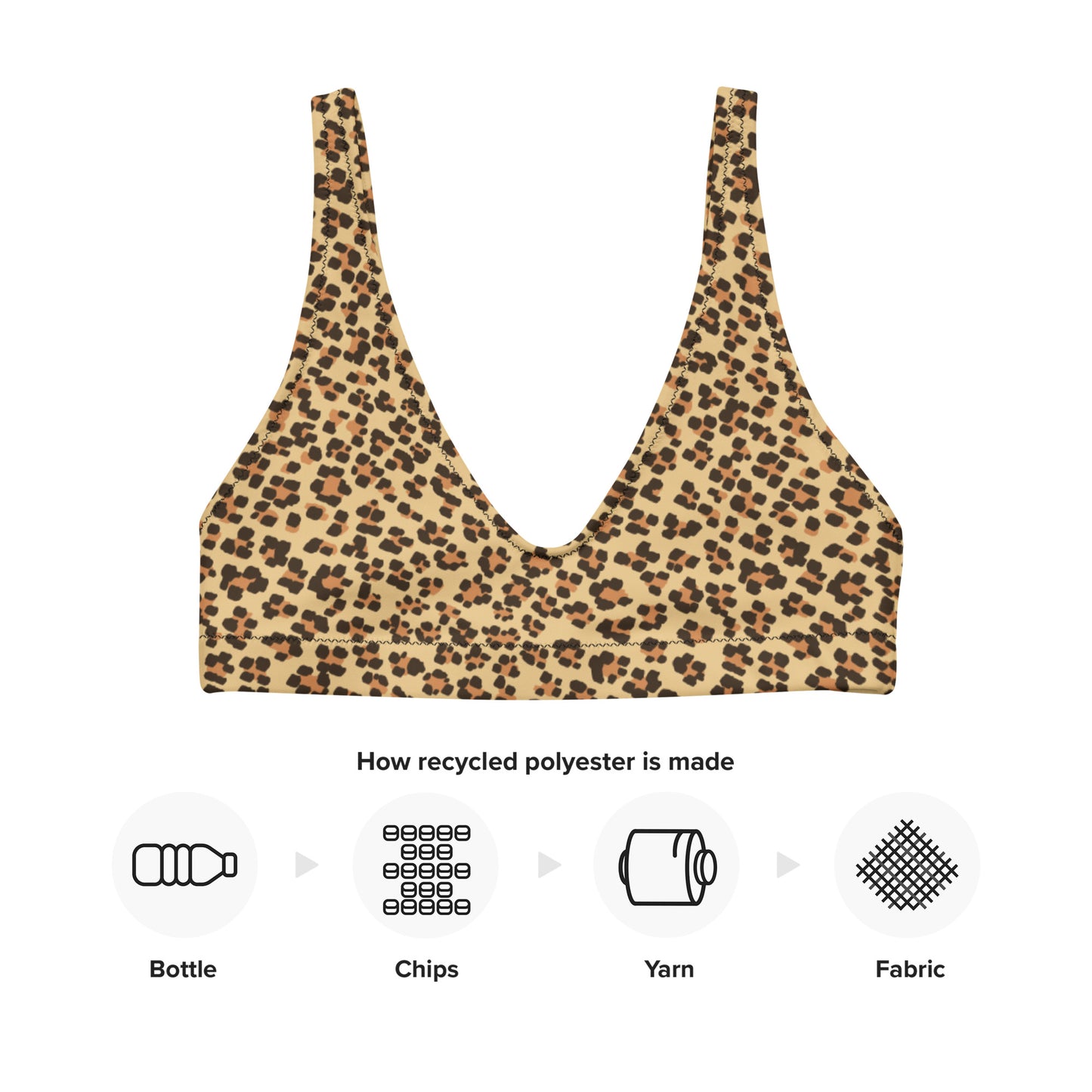 Leopard On Recycled Padded Bikini Top