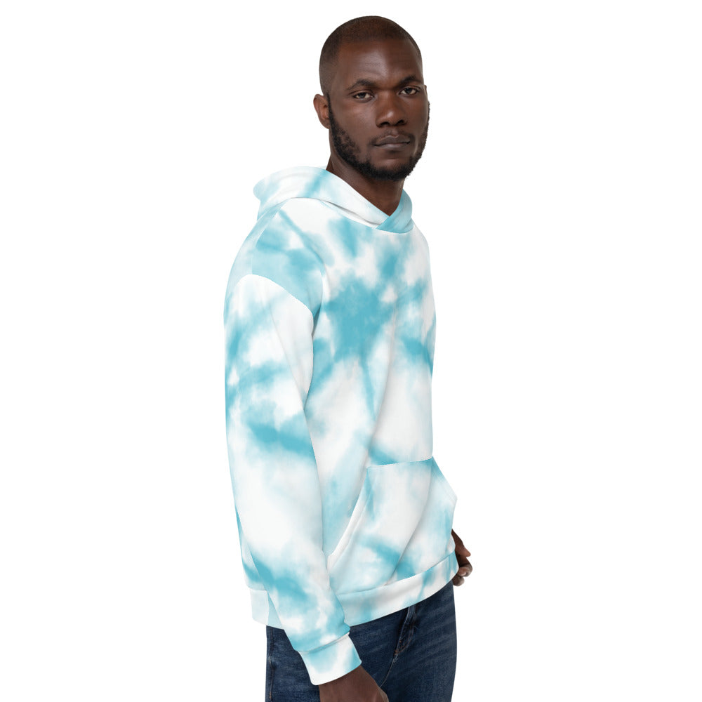 Light Blue Tie Dye Unisex Hoodie TeeSpect