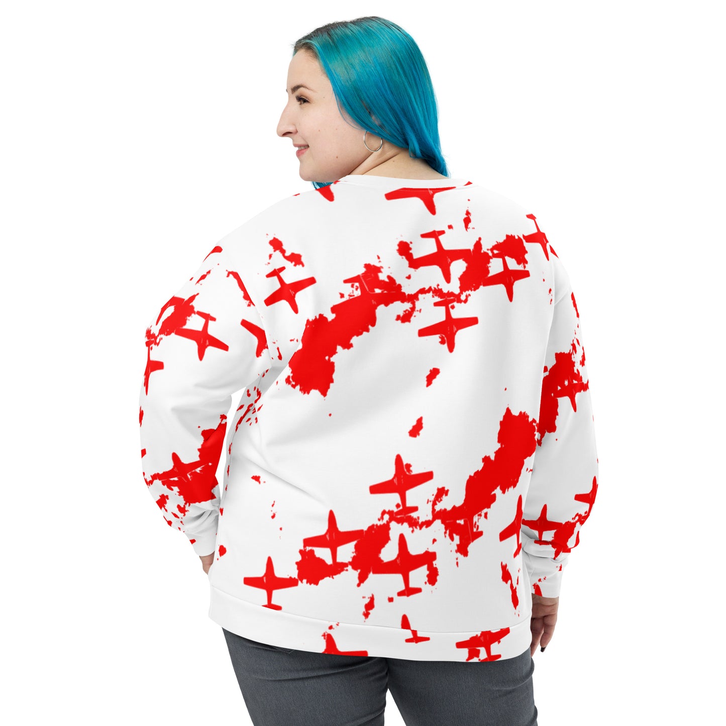 Fighter Plane Squadron Soft Cotton Brushed Fleece Unisex Sweatshirt