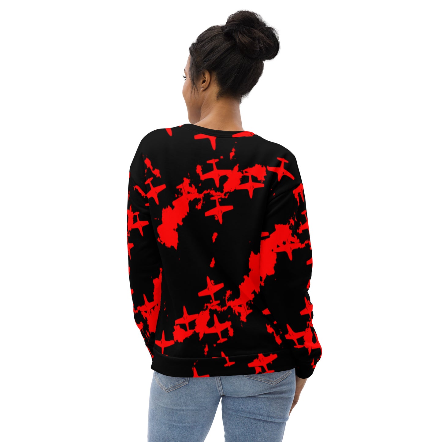Fighter Plane Squadron Soft Cotton Brushed Fleece Unisex Sweatshirt