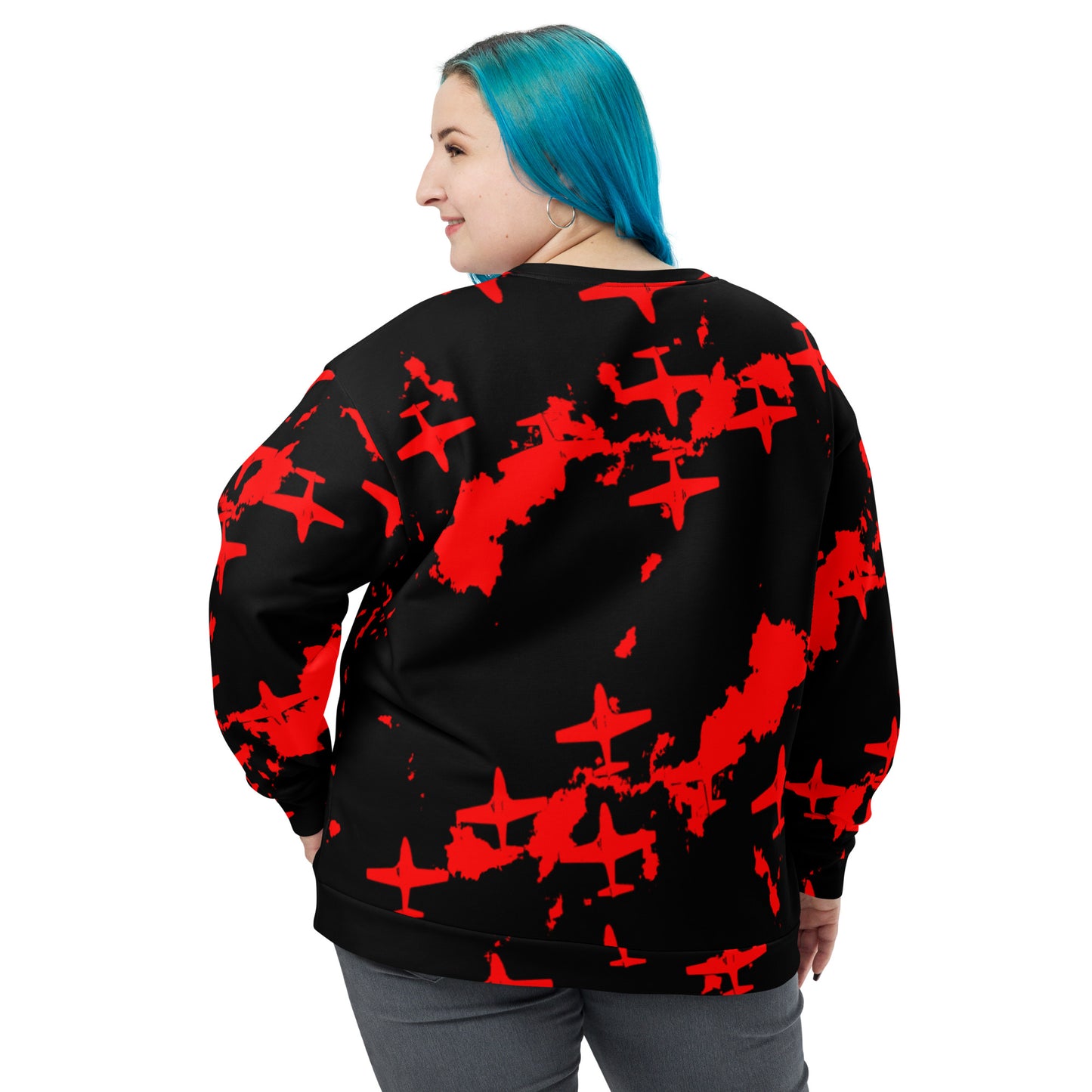 Fighter Plane Squadron Soft Cotton Brushed Fleece Unisex Sweatshirt