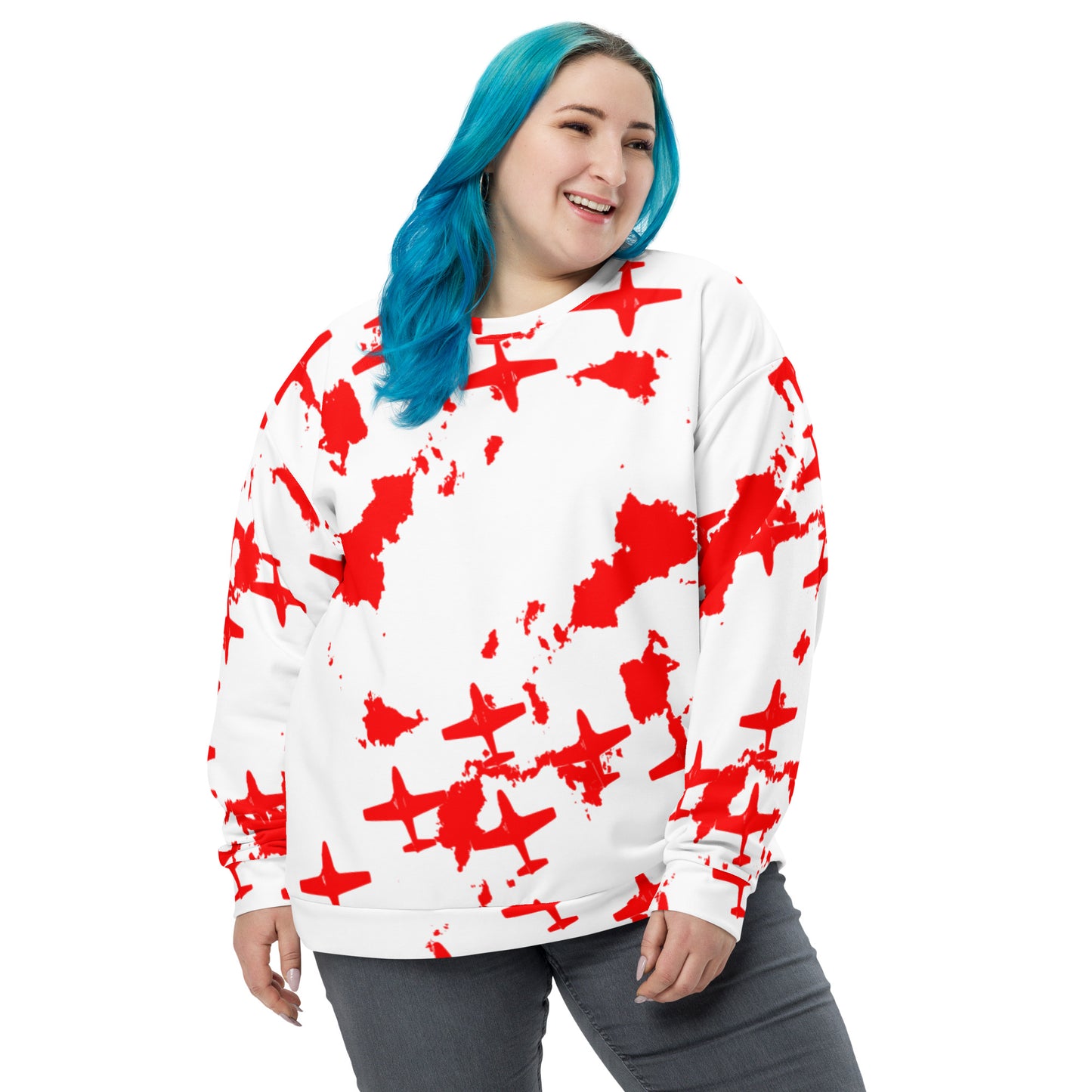 Fighter Plane Squadron Soft Cotton Brushed Fleece Unisex Sweatshirt