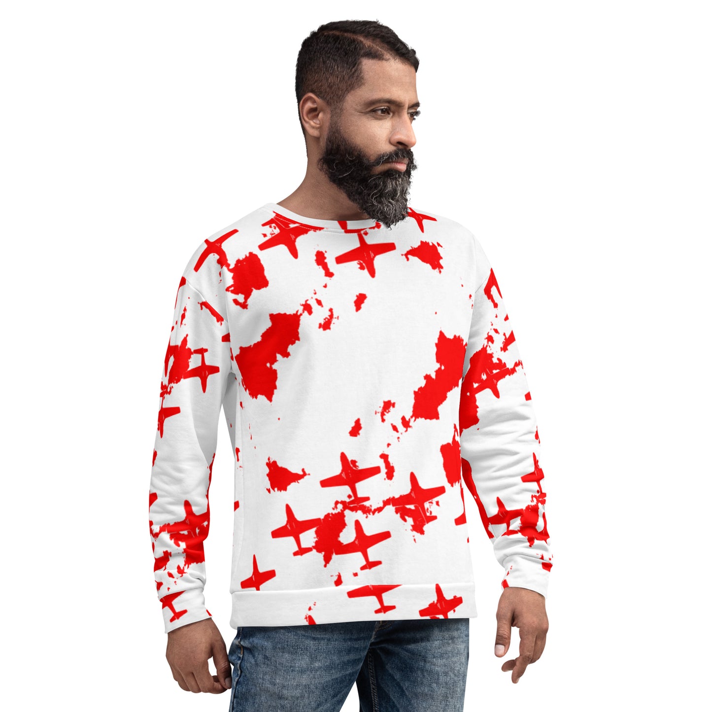 Fighter Plane Squadron Soft Cotton Brushed Fleece Unisex Sweatshirt