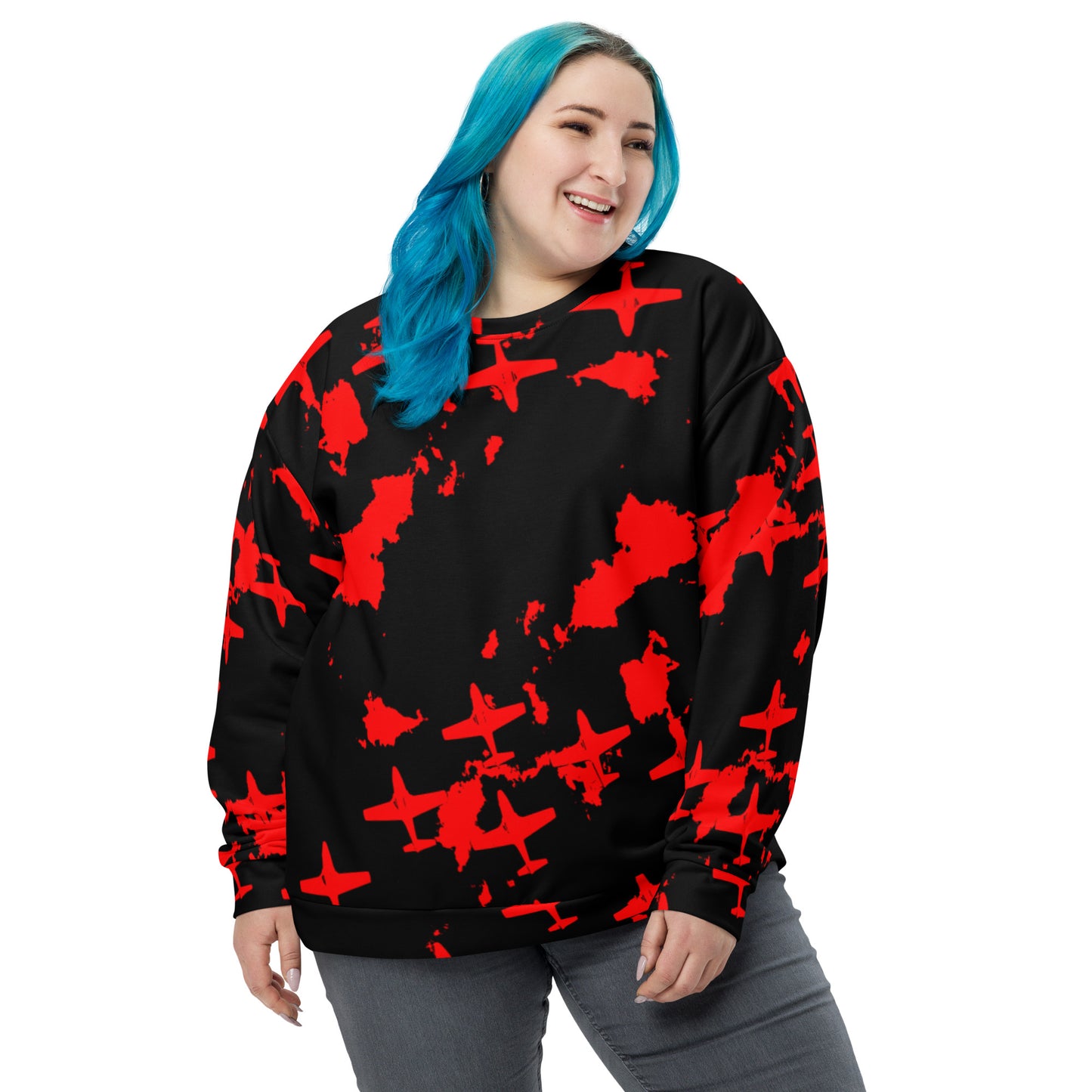 Fighter Plane Squadron Soft Cotton Brushed Fleece Unisex Sweatshirt