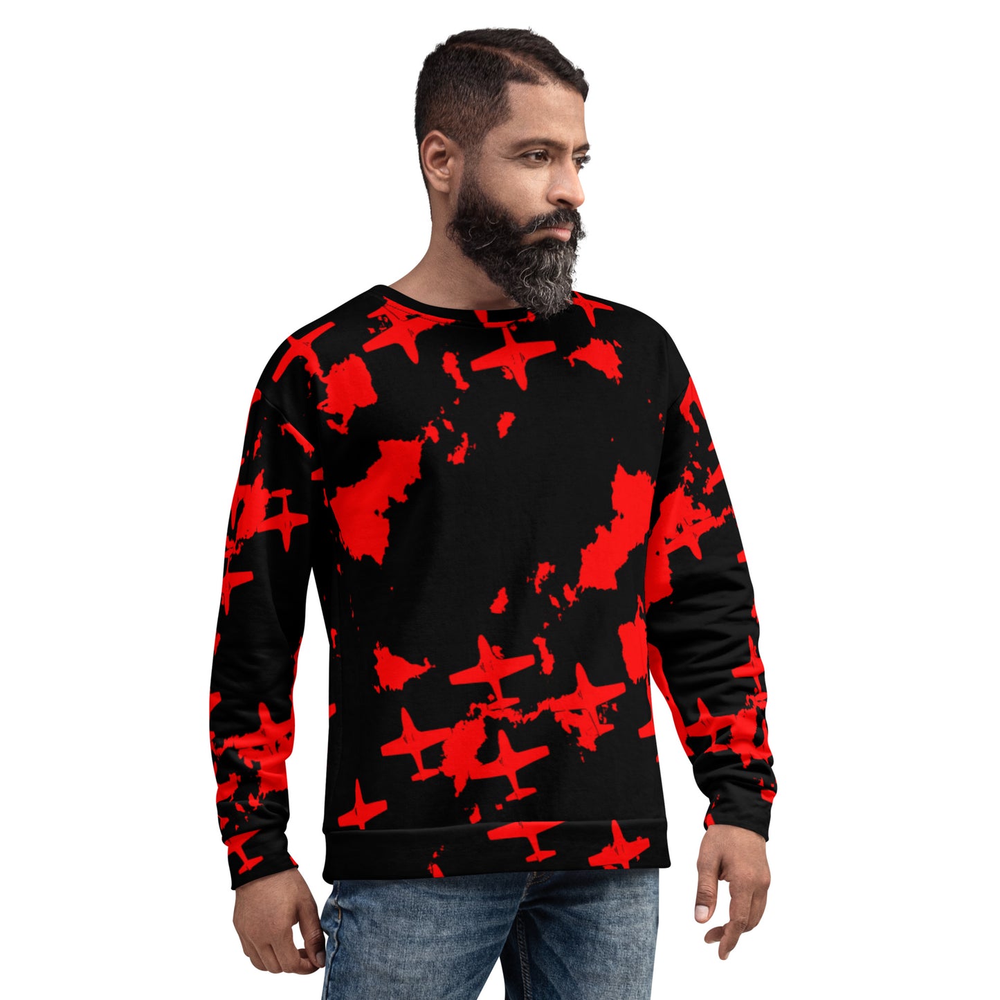 Fighter Plane Squadron Soft Cotton Brushed Fleece Unisex Sweatshirt