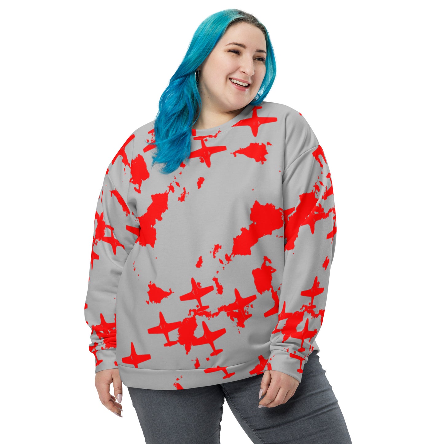 Fighter Plane Squadron Soft Cotton Brushed Fleece Unisex Sweatshirt