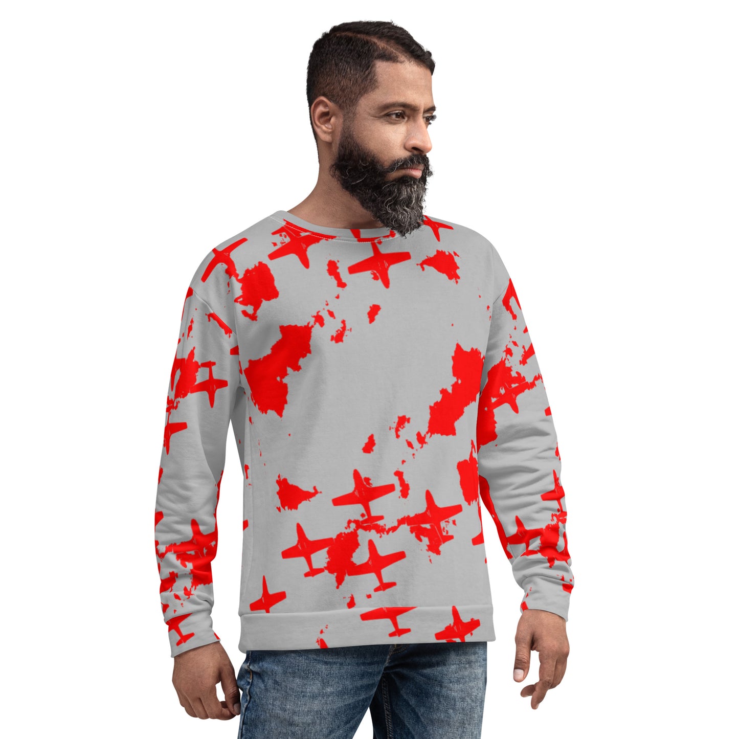 Fighter Plane Squadron Soft Cotton Brushed Fleece Unisex Sweatshirt
