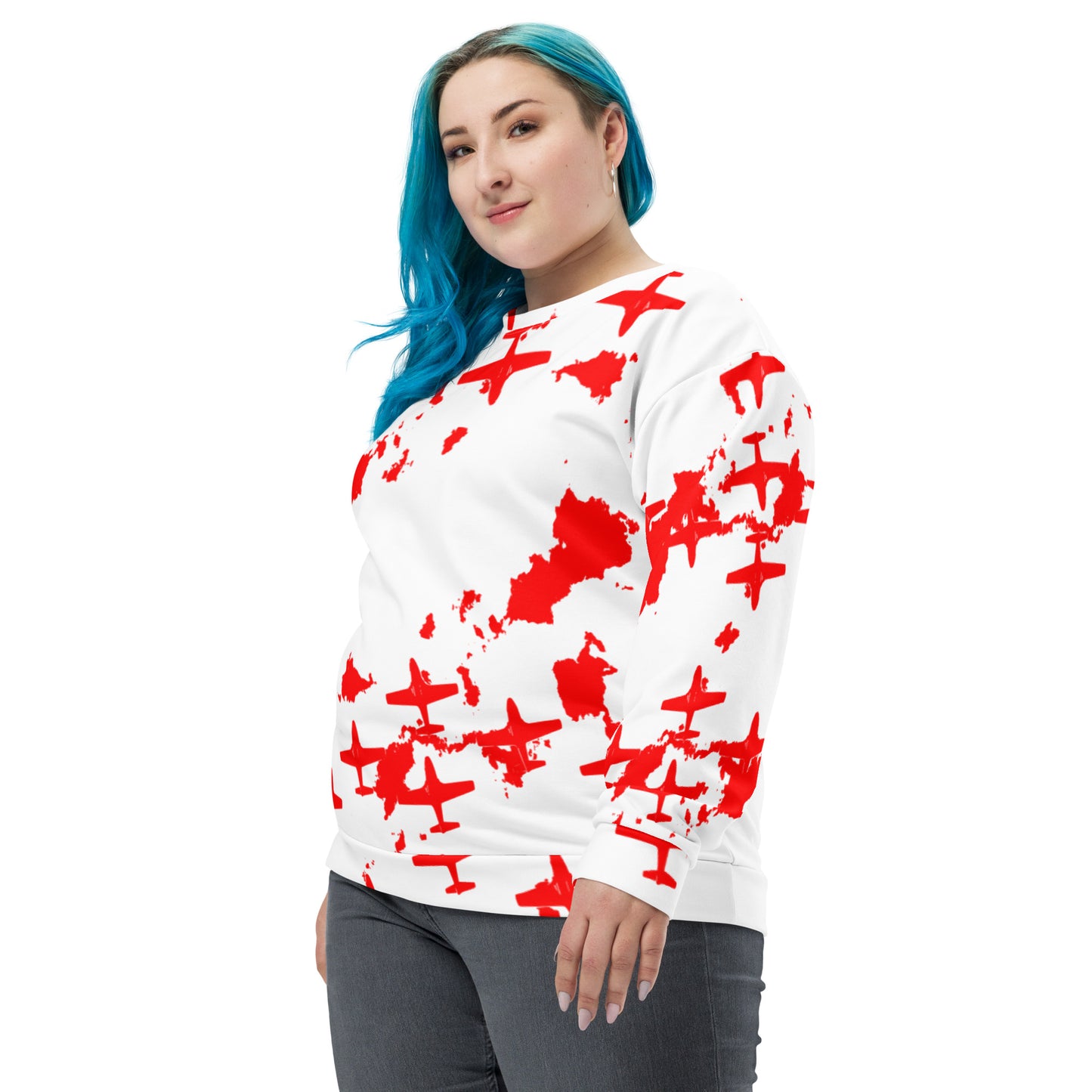 Fighter Plane Squadron Soft Cotton Brushed Fleece Unisex Sweatshirt