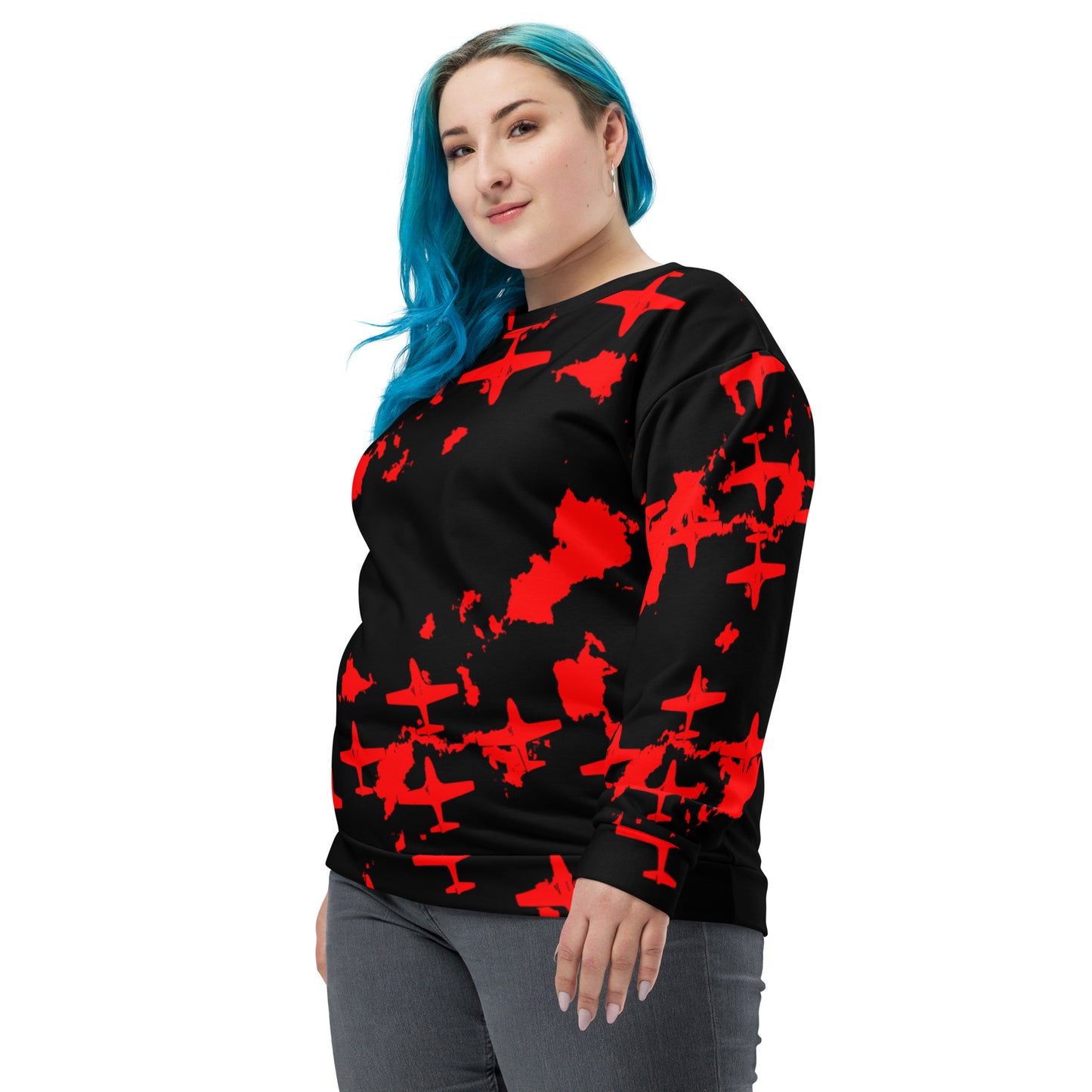Fighter Plane Squadron Soft Cotton Brushed Fleece Unisex Sweatshirt