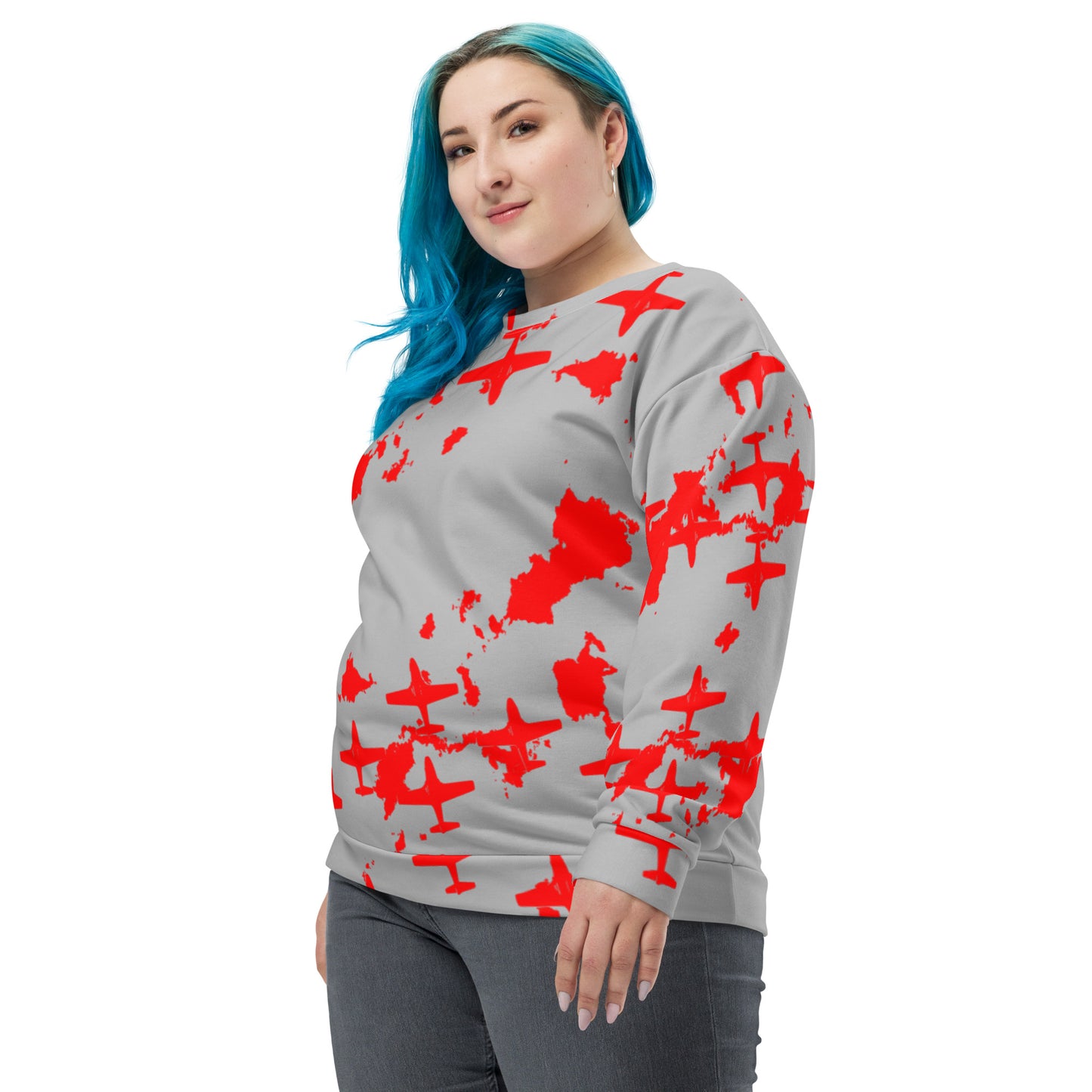 Fighter Plane Squadron Soft Cotton Brushed Fleece Unisex Sweatshirt