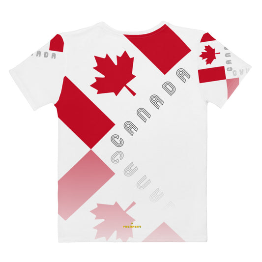 Elegant Maple Leaf Canada All-Over Print Women's Crew Neck T-Shirt