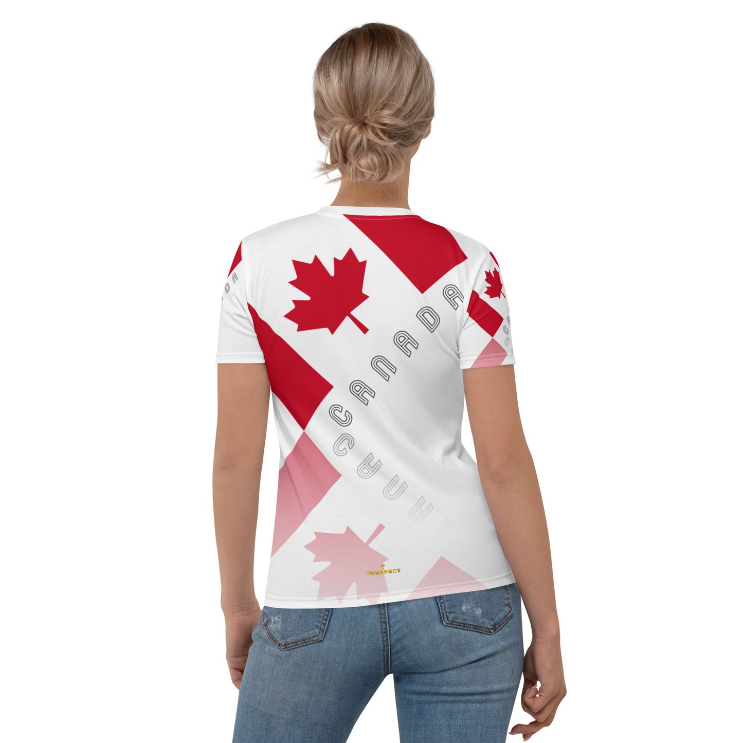 Elegant Maple Leaf Canada All-Over Print Women's Crew Neck T-Shirt