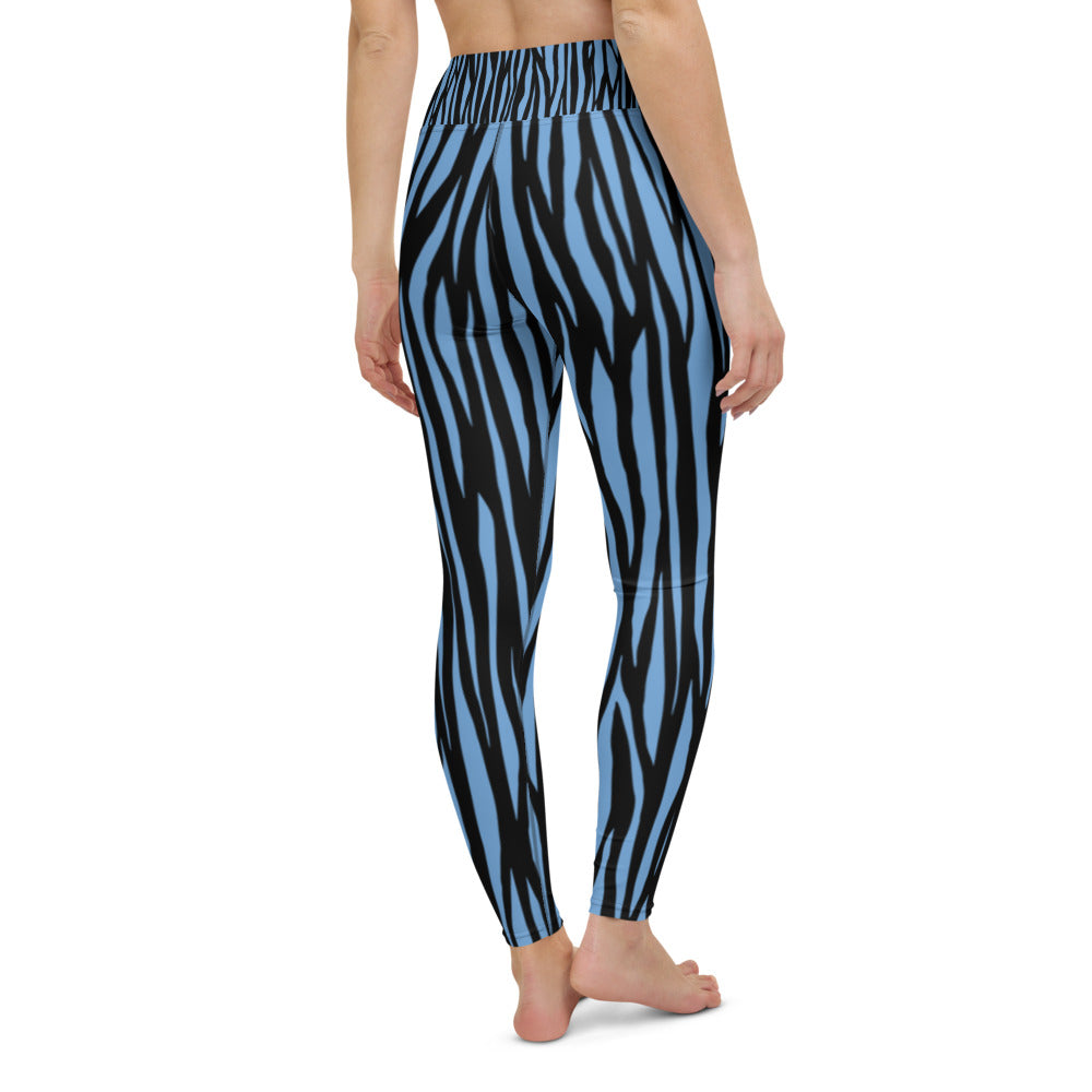 Zebra Print Yoga Leggings - With Pockets TeeSpect