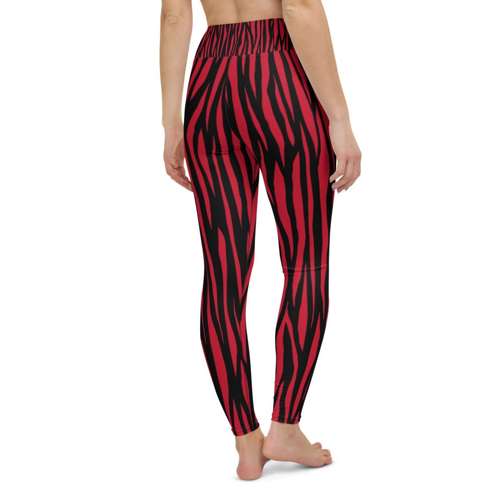 Zebra Print Yoga Leggings - With Pockets TeeSpect
