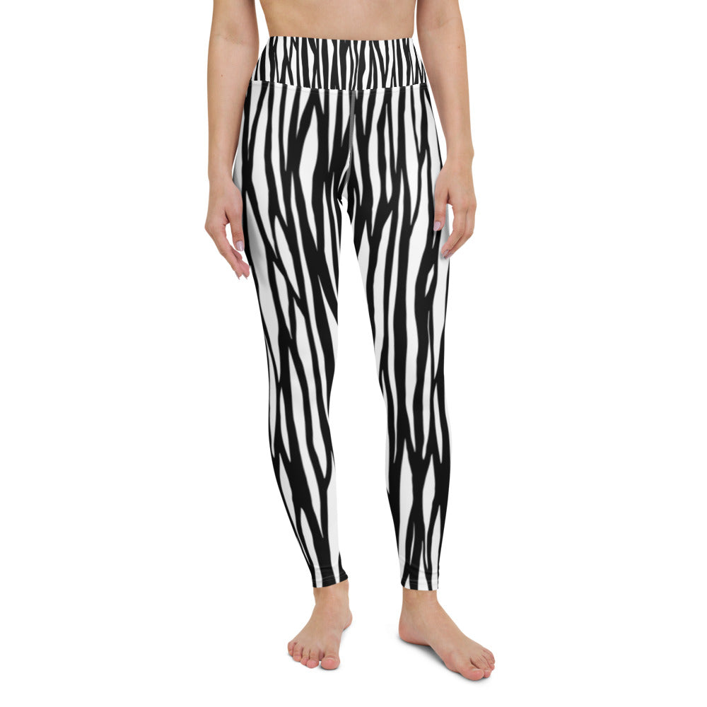 Zebra Print Yoga Leggings - With Pockets TeeSpect