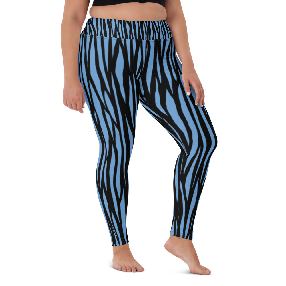 Zebra Print Yoga Leggings - With Pockets TeeSpect