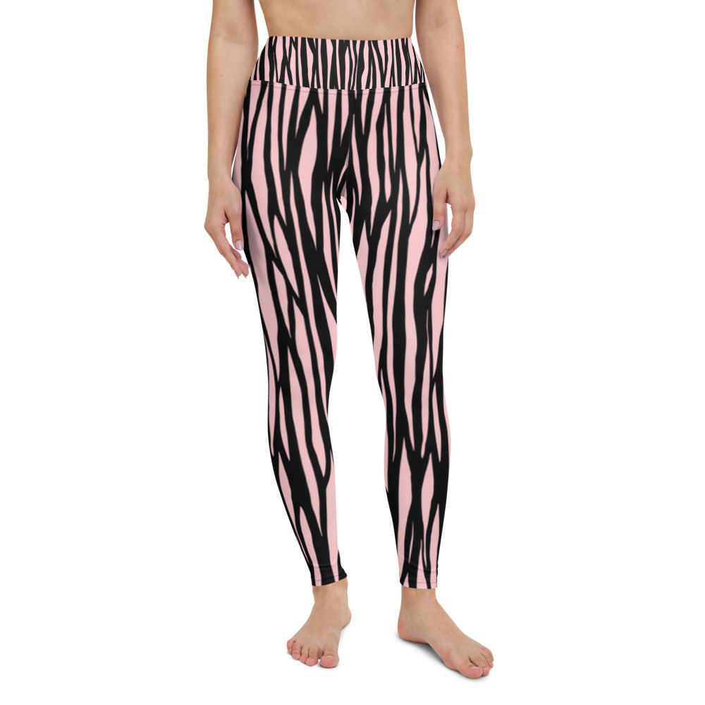 Zebra Print Yoga Leggings - With Pockets TeeSpect