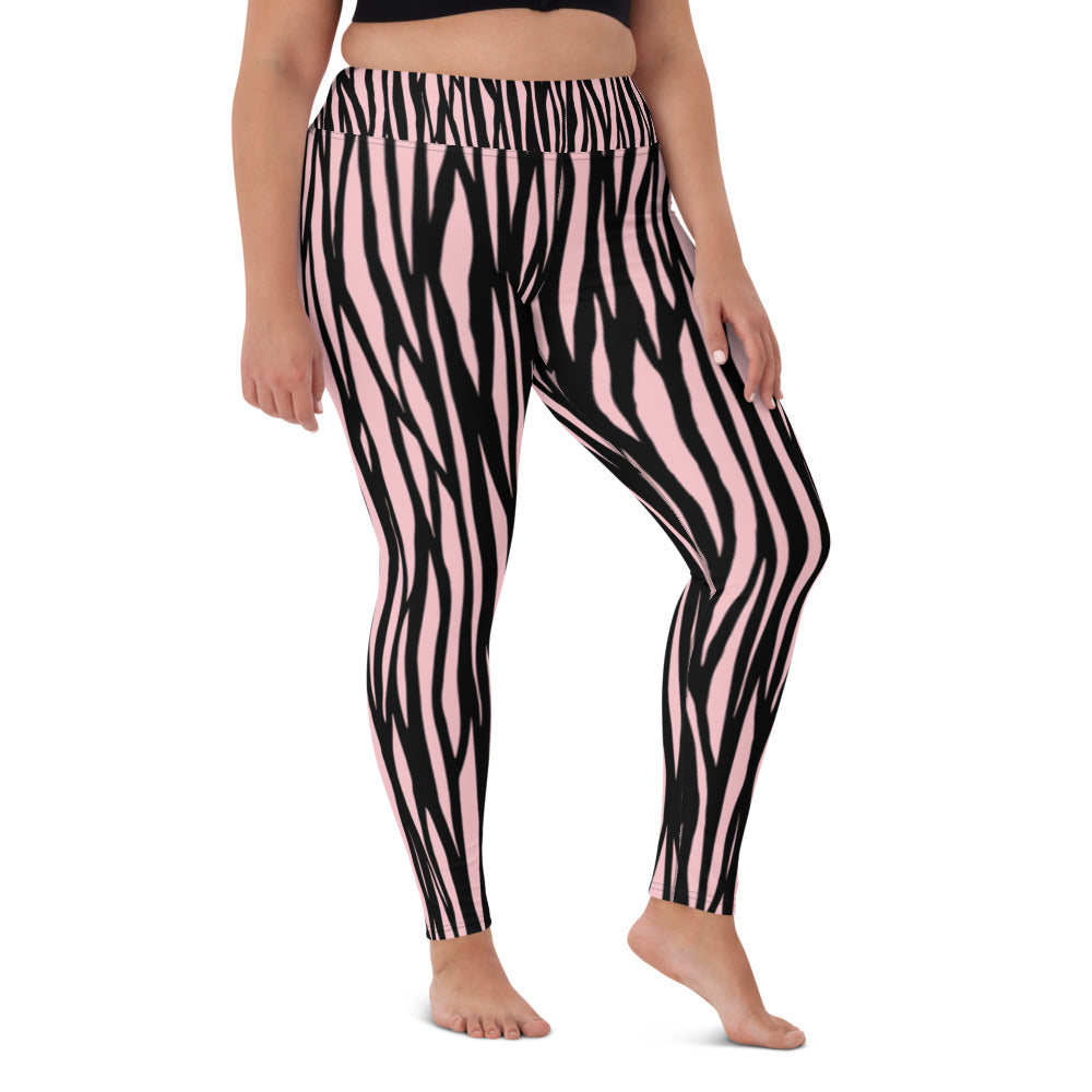 Zebra Print Yoga Leggings - With Pockets TeeSpect