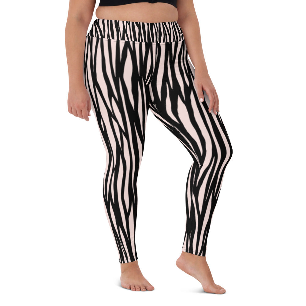 Zebra Print Yoga Leggings - With Pockets TeeSpect