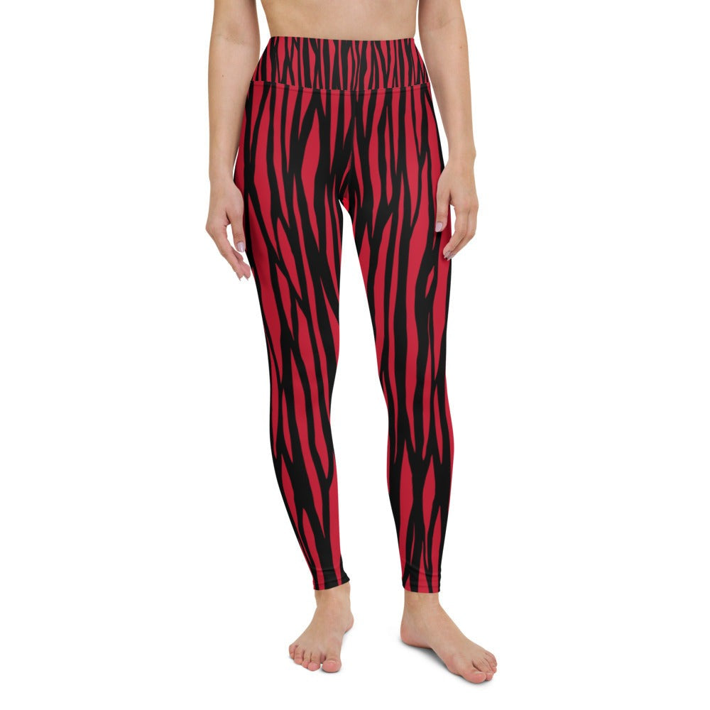 Zebra Print Yoga Leggings - With Pockets TeeSpect
