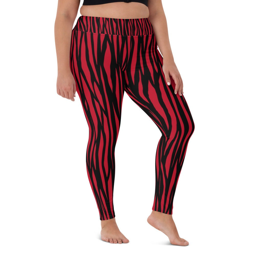 Zebra Print Yoga Leggings - With Pockets TeeSpect