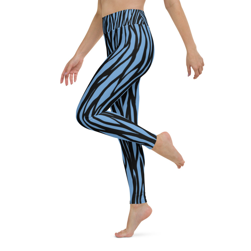 Zebra Print Yoga Leggings - With Pockets TeeSpect