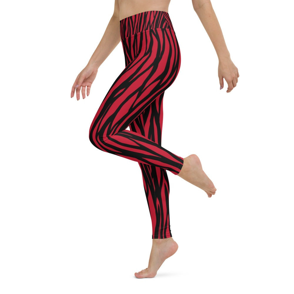 Zebra Print Yoga Leggings - With Pockets TeeSpect