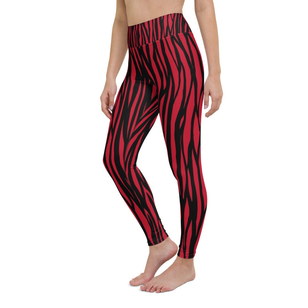 Zebra Print Yoga Leggings - With Pockets TeeSpect