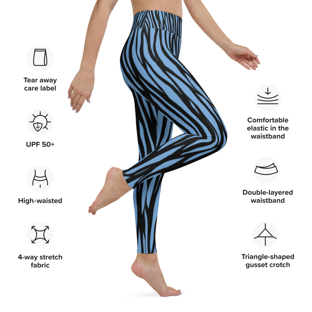 Zebra Print Yoga Leggings - With Pockets TeeSpect