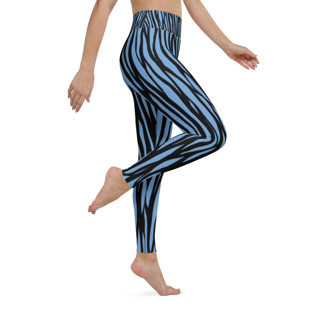 Zebra Print Yoga Leggings - With Pockets TeeSpect