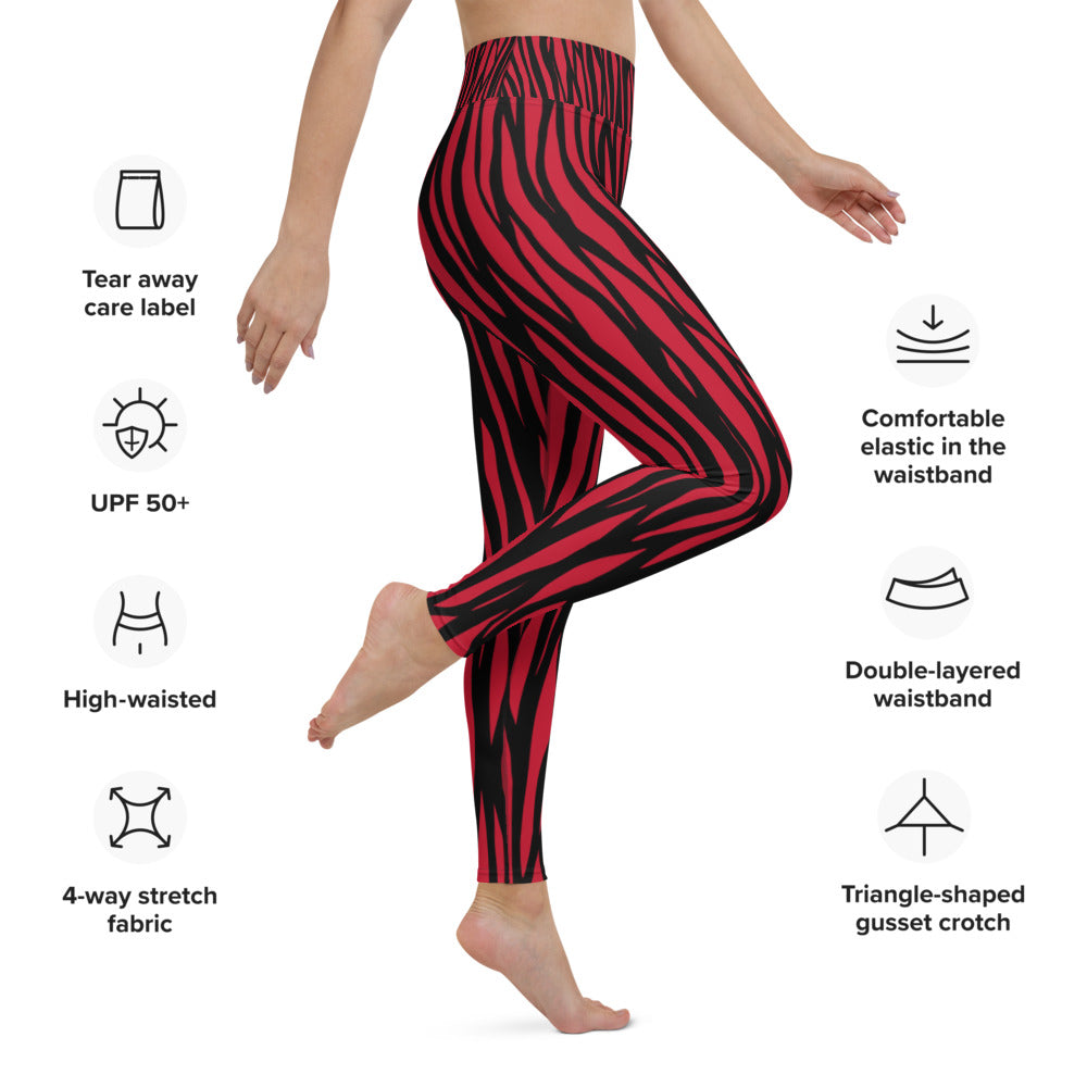 Zebra Print Yoga Leggings - With Pockets TeeSpect