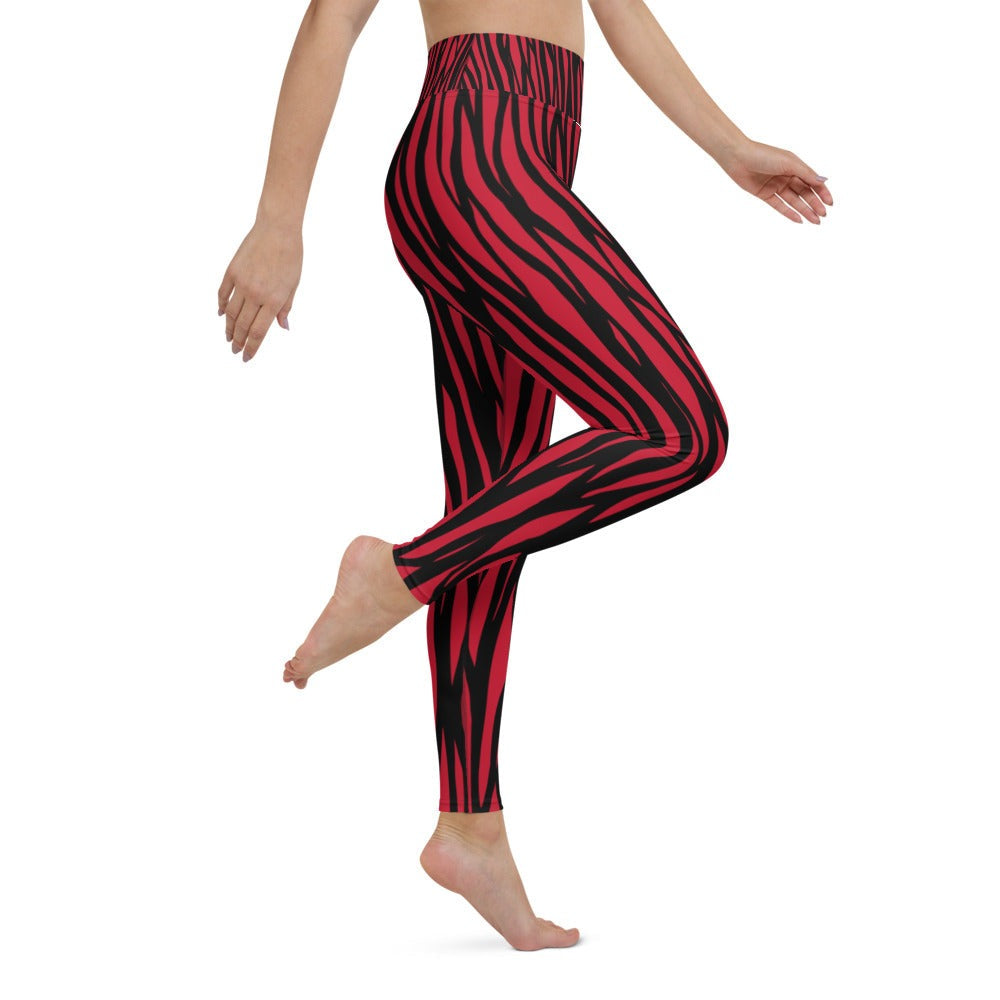 Zebra Print Yoga Leggings - With Pockets TeeSpect
