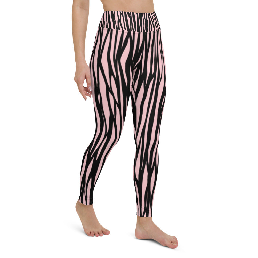 Zebra Print Yoga Leggings - With Pockets TeeSpect