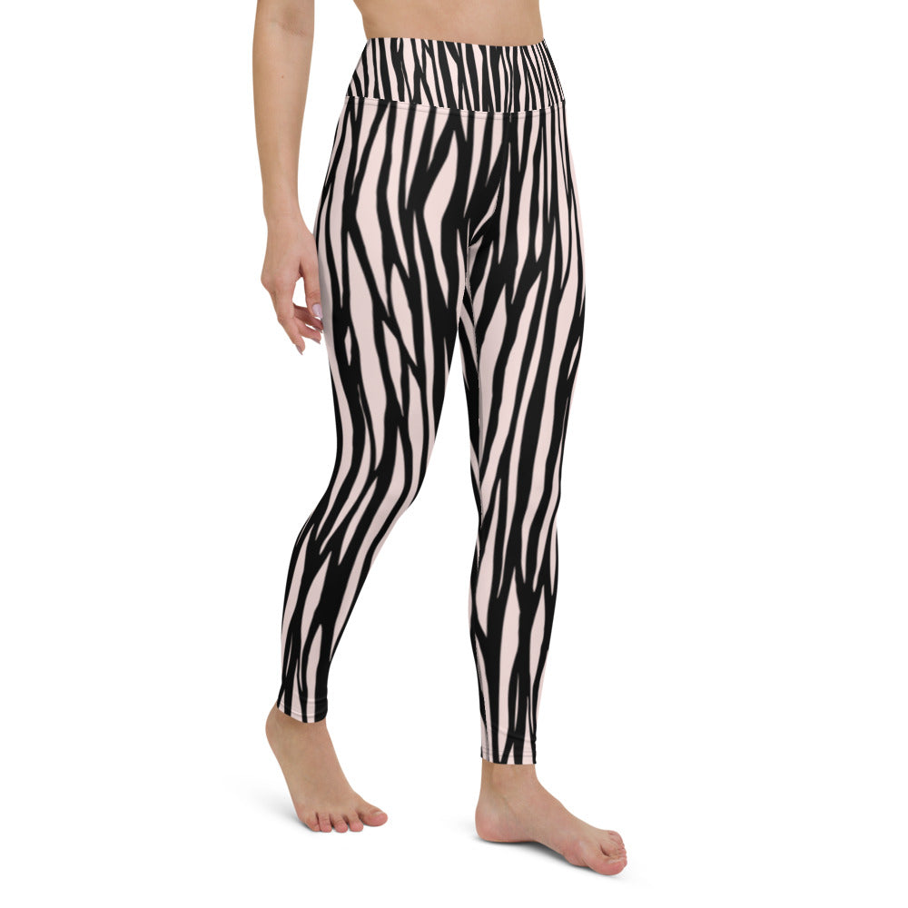 Zebra Print Yoga Leggings - With Pockets TeeSpect