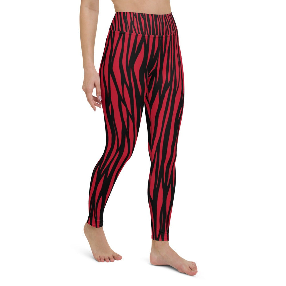 Zebra Print Yoga Leggings - With Pockets TeeSpect