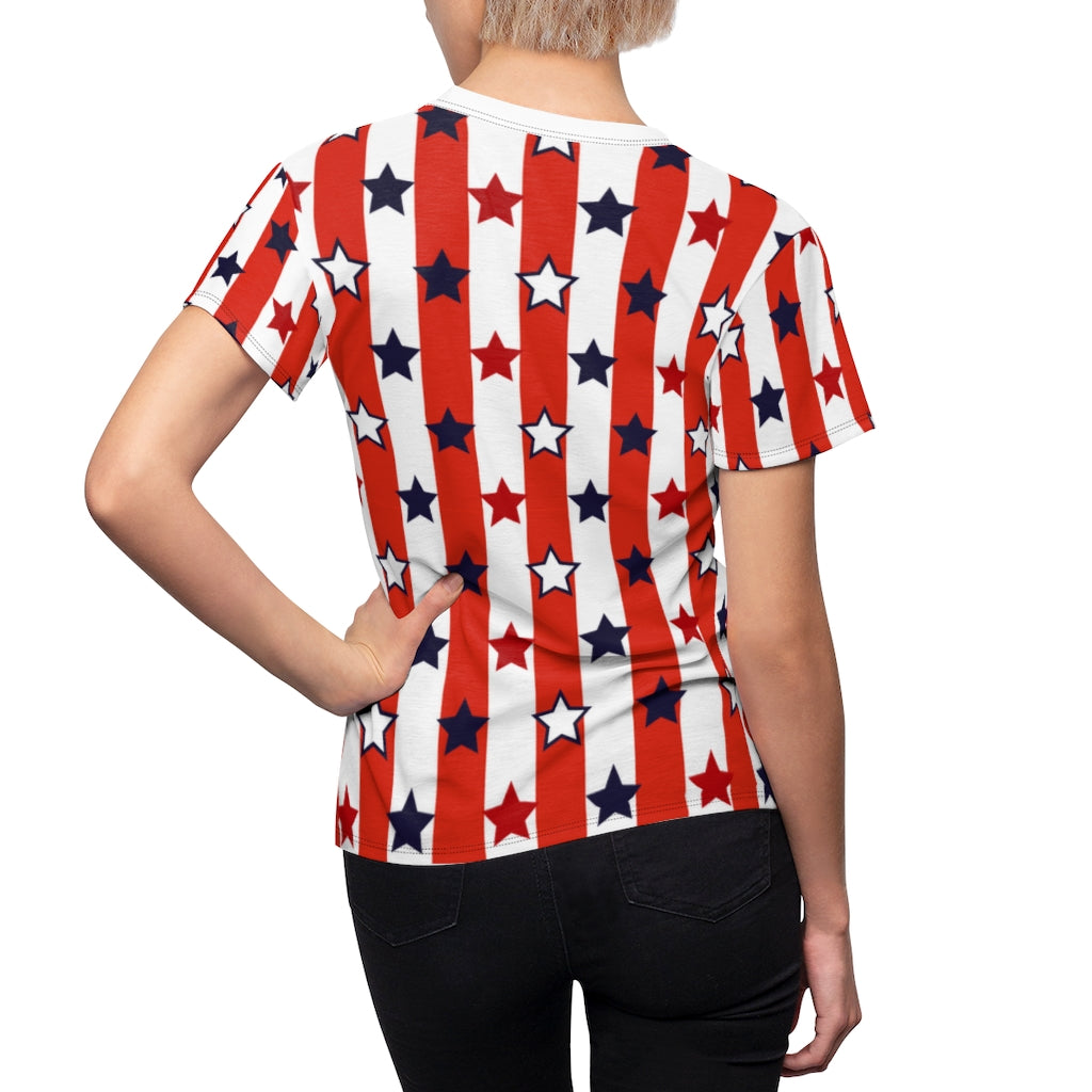 Stars On Stripes Women's AOP Cut & Sew Tee TeeSpect