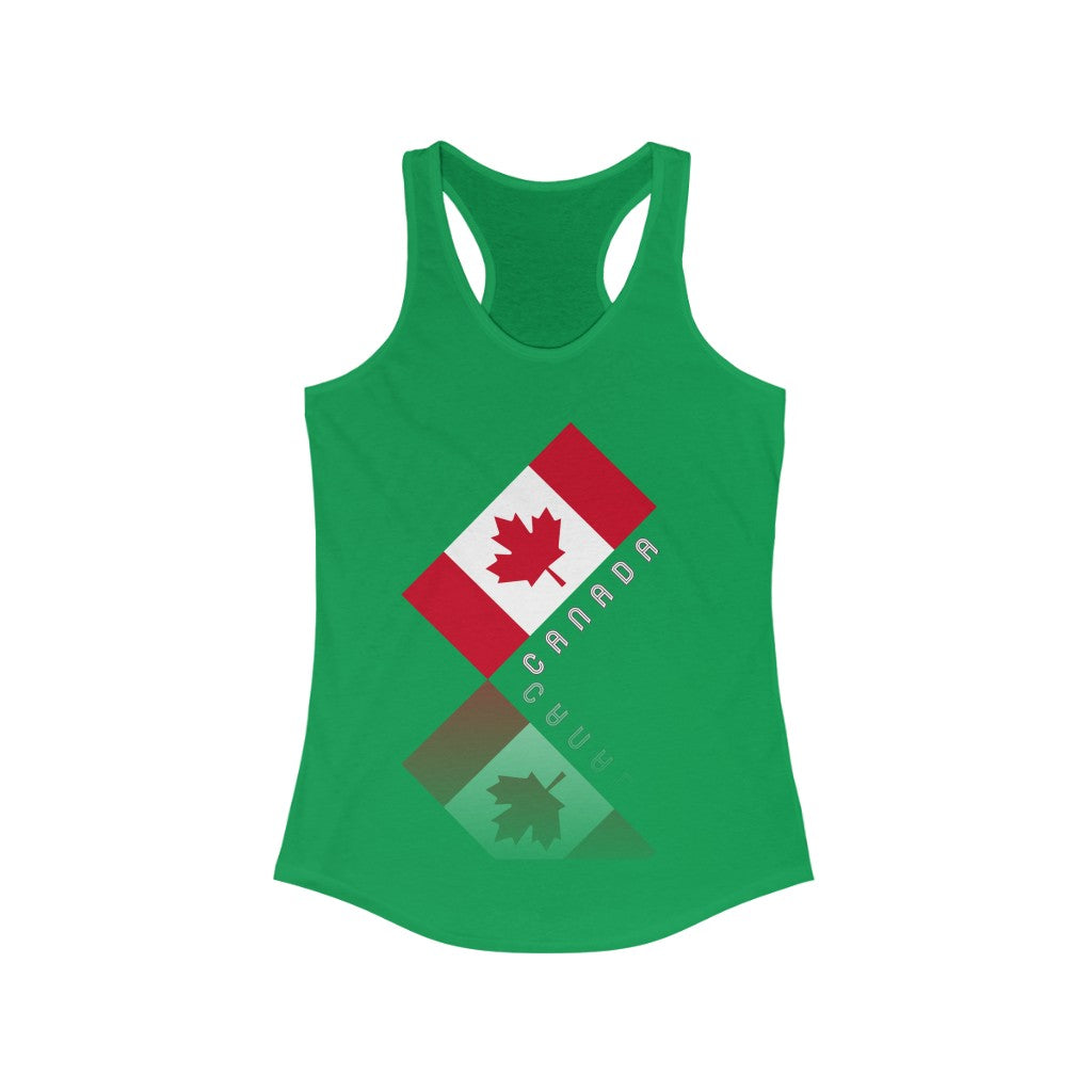 Women's Elegant Maple Leaf Canada Ideal Racerback Tank TeeSpect