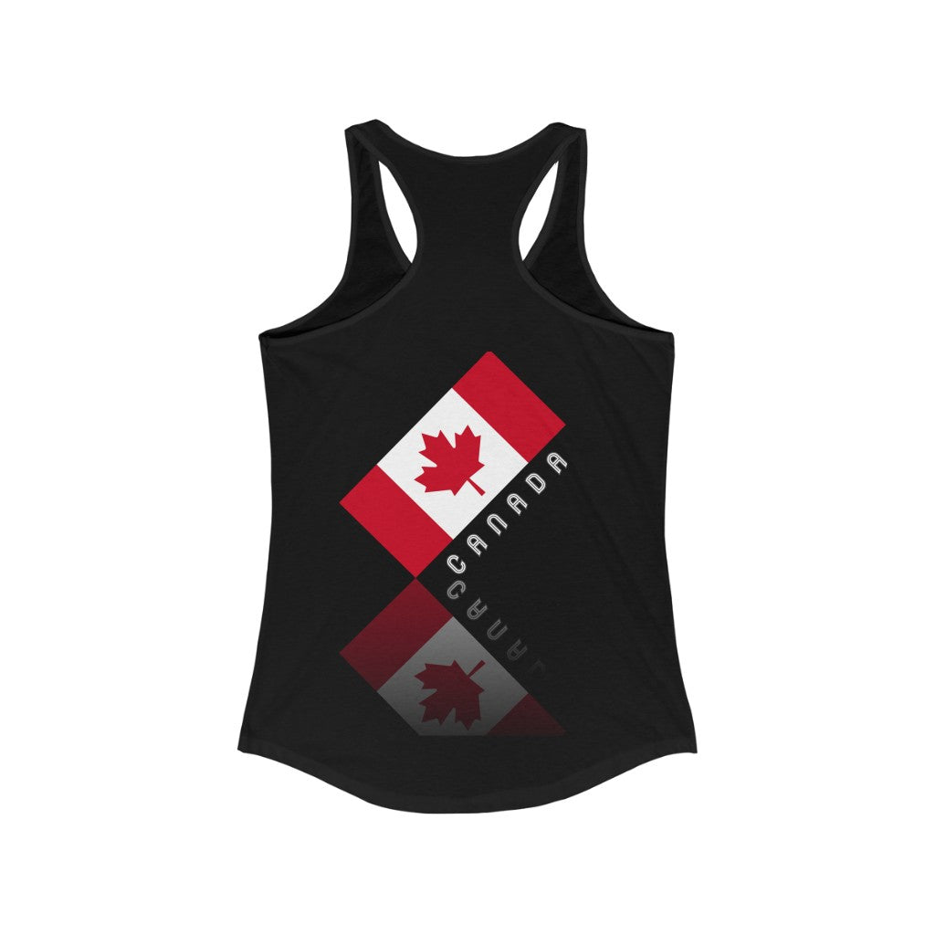 Women's Elegant Maple Leaf Canada Ideal Racerback Tank TeeSpect